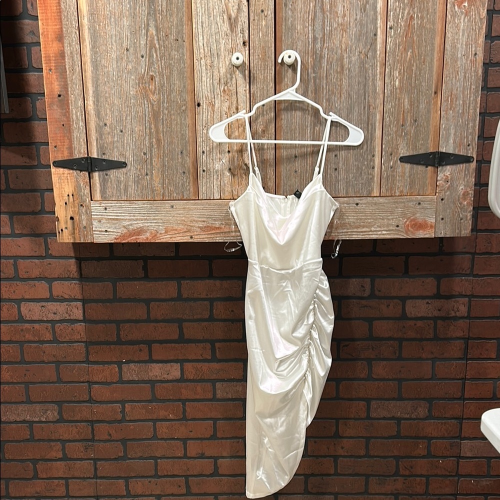 Elegant Cream Satin Dress